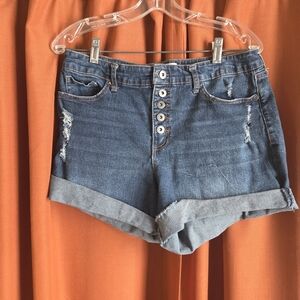Stylish Blue Distressed Jean Shorts for Women